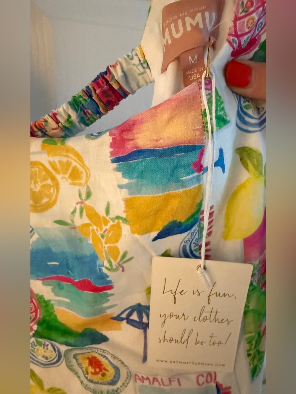 Steph mini dress in amalfi coast print - Show Me Your MuMu - NWT SIZE M - Picture 8 of 10